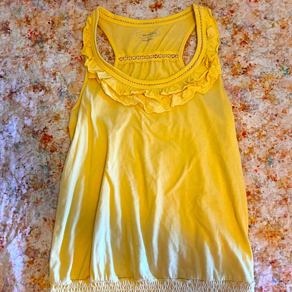 Maurices yellow lace tank